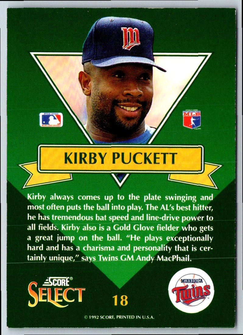 1993 Score Select Stat Leaders Kirby Puckett