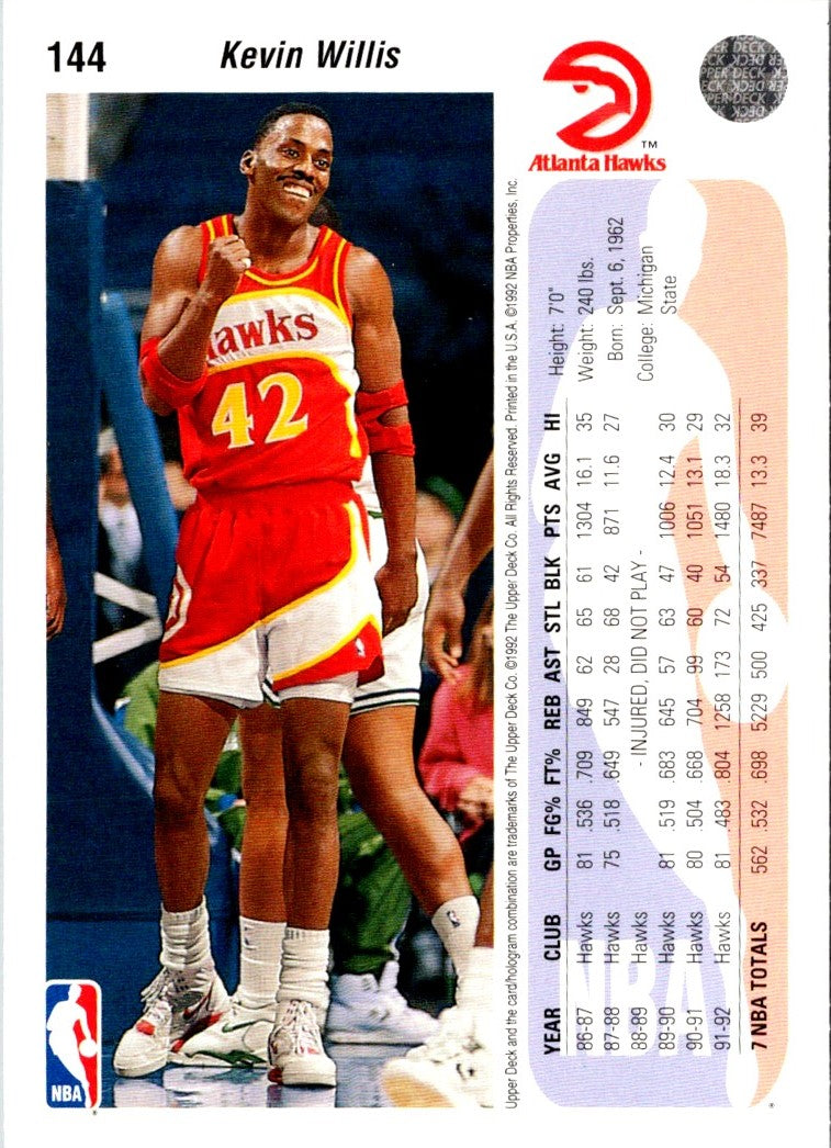 1992 Upper Deck Kevin Willis