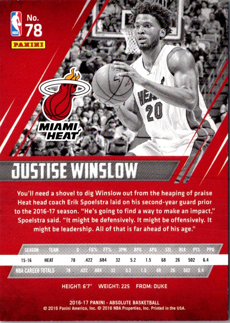 2016 Panini Absolute Justise Winslow