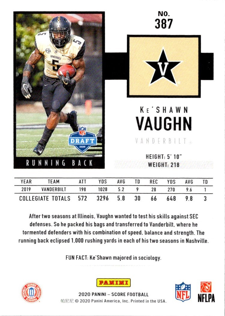 2020 Score Black Ke'Shawn Vaughn