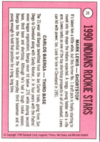 1990 Baseball Card Magazine '69 Topps Replicas Indians Rookies (Mark Lewis/Carlos Baerga) #71