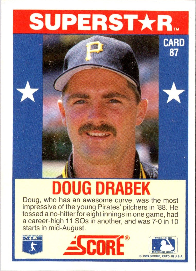 1989 Score Baseball's 100 Hottest Players Doug Drabek