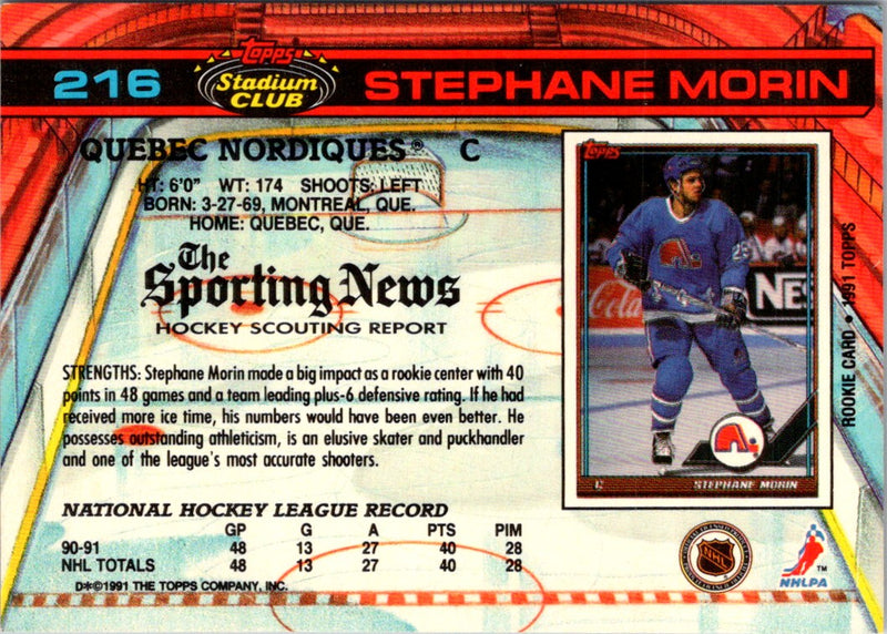 1991 Stadium Club Stephane Morin