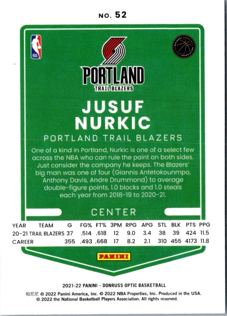 2021 Donruss Optic Red Jusuf Nurkic