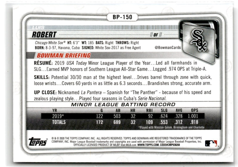 2020 Bowman Prospects Luis Robert