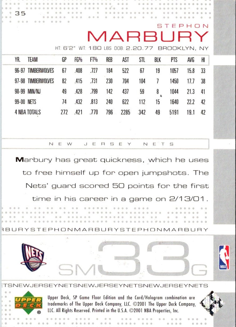 2000 SP Game Floor Stephon Marbury