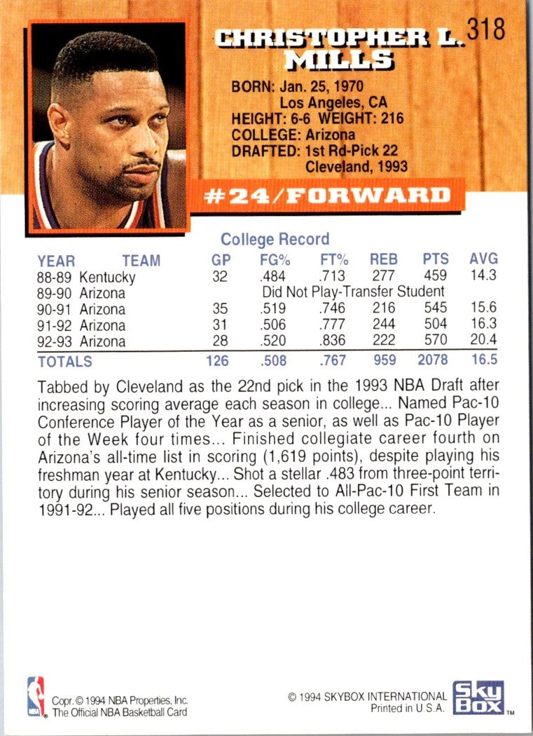 1993 Hoops Chris Mills