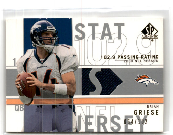 2001 SP Authentic Stat Jerseys Brian Griese #SP-BG