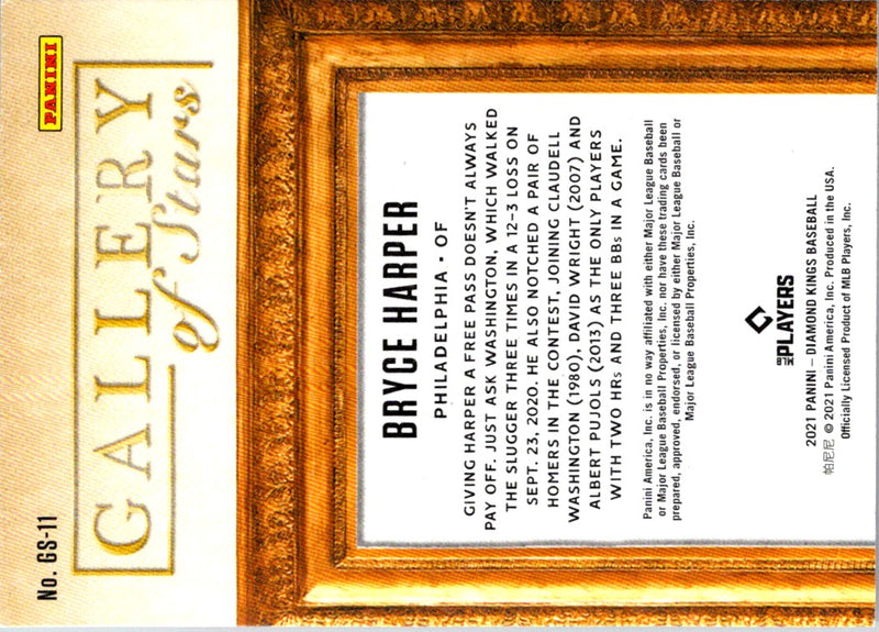 2021 Panini Diamond Kings Gallery of Stars Bryce Harper