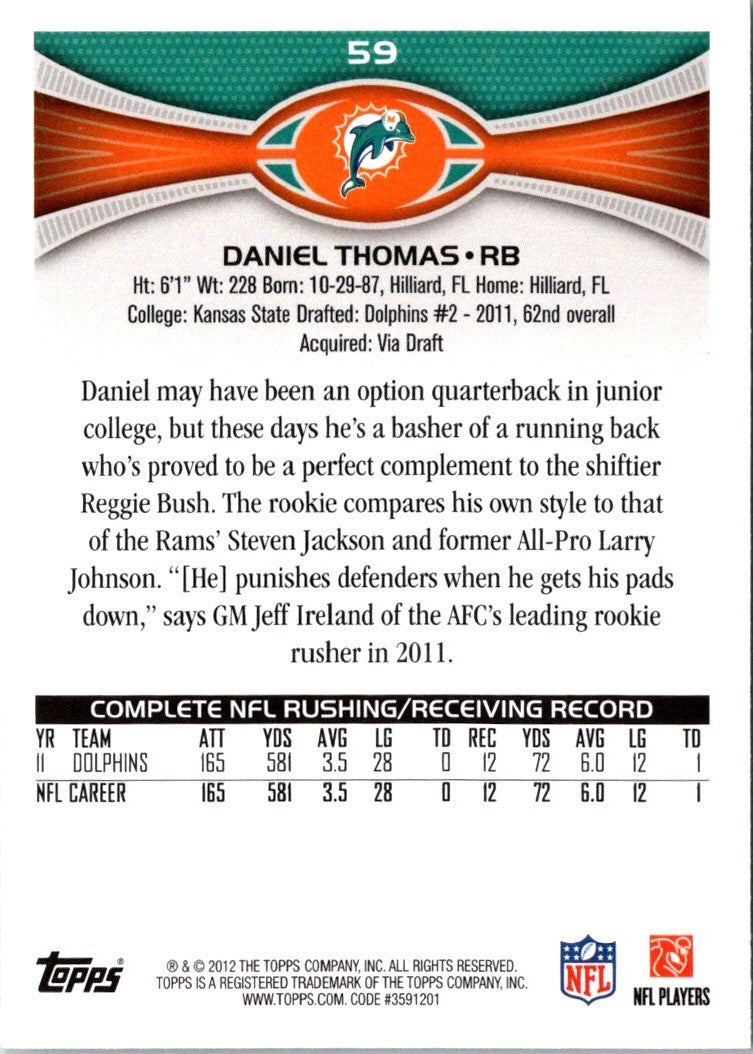 2012 Topps Gold Daniel Thomas