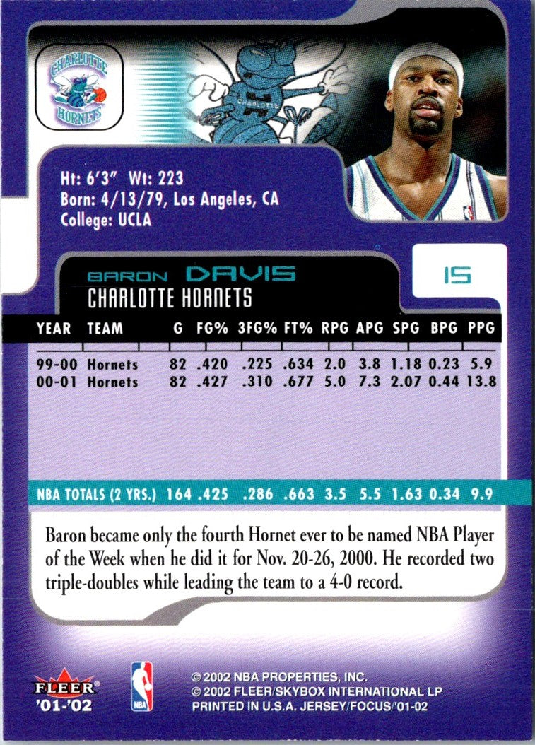 2001 Fleer Focus Baron Davis