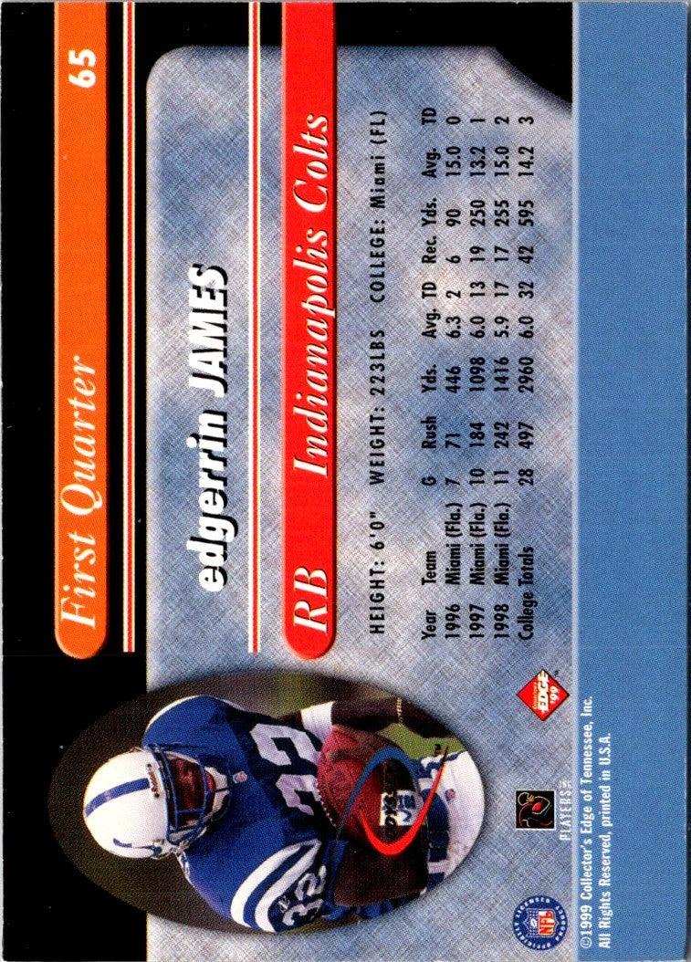 1999 Collector's Edge Odyssey Edgerrin James