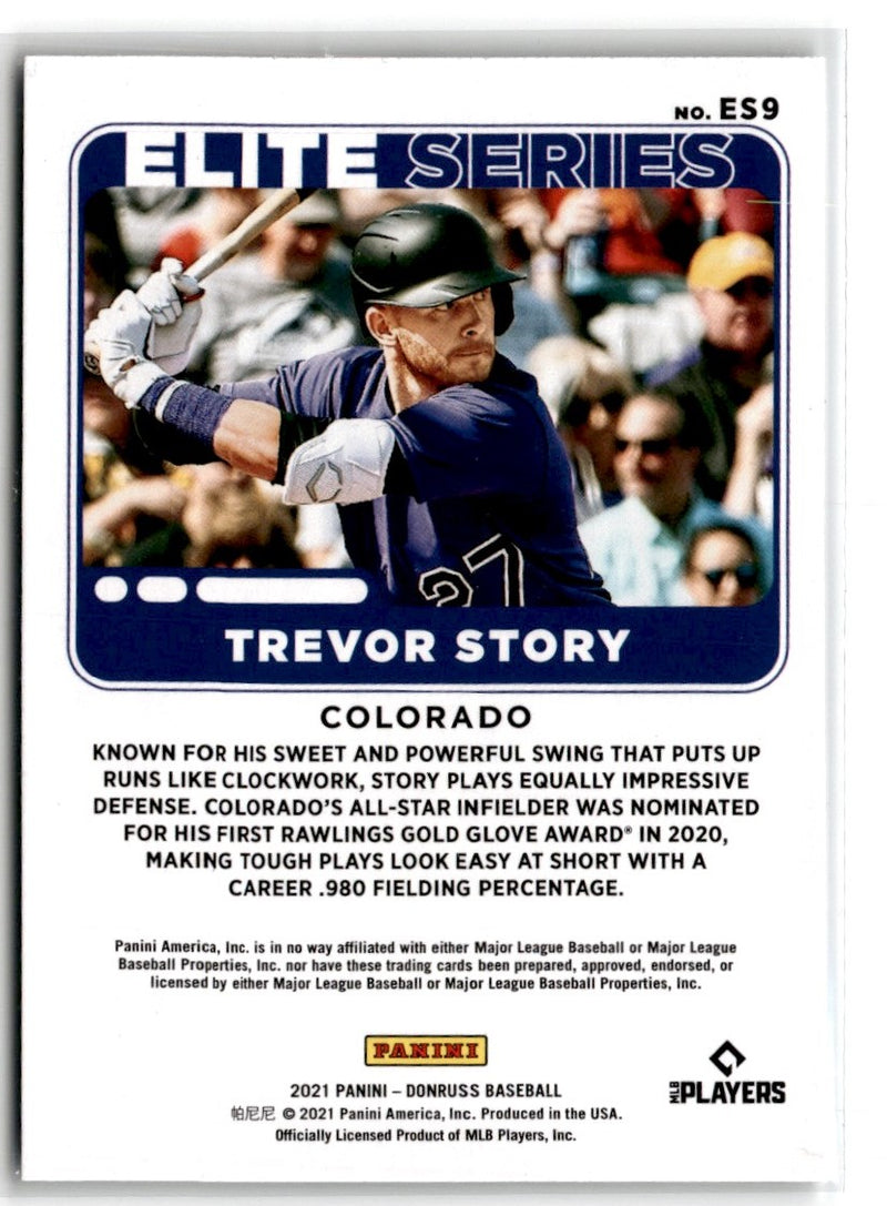 2021 Donruss Elite Series Trevor Story