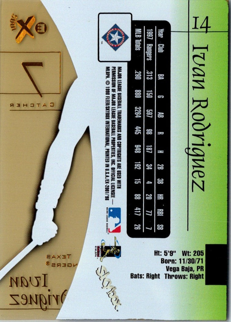 1998 SkyBox E-X2001 Ivan Rodriguez