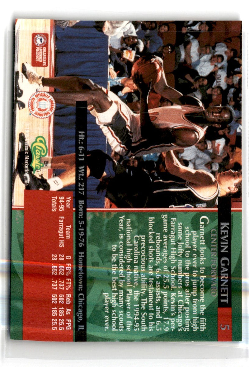 1995 Classic Autograph Edition Silver Signatures Kevin Garnett