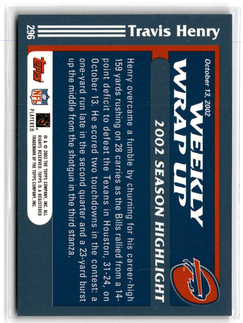 2003 Topps Travis Henry