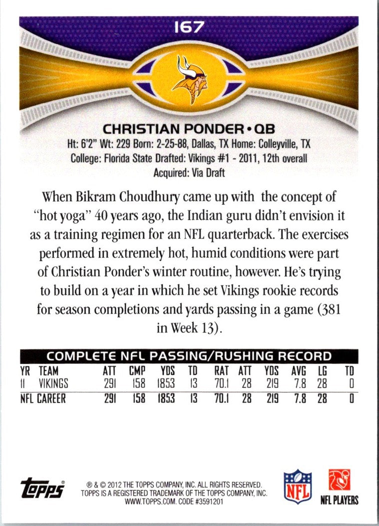 2012 Topps Christian Ponder