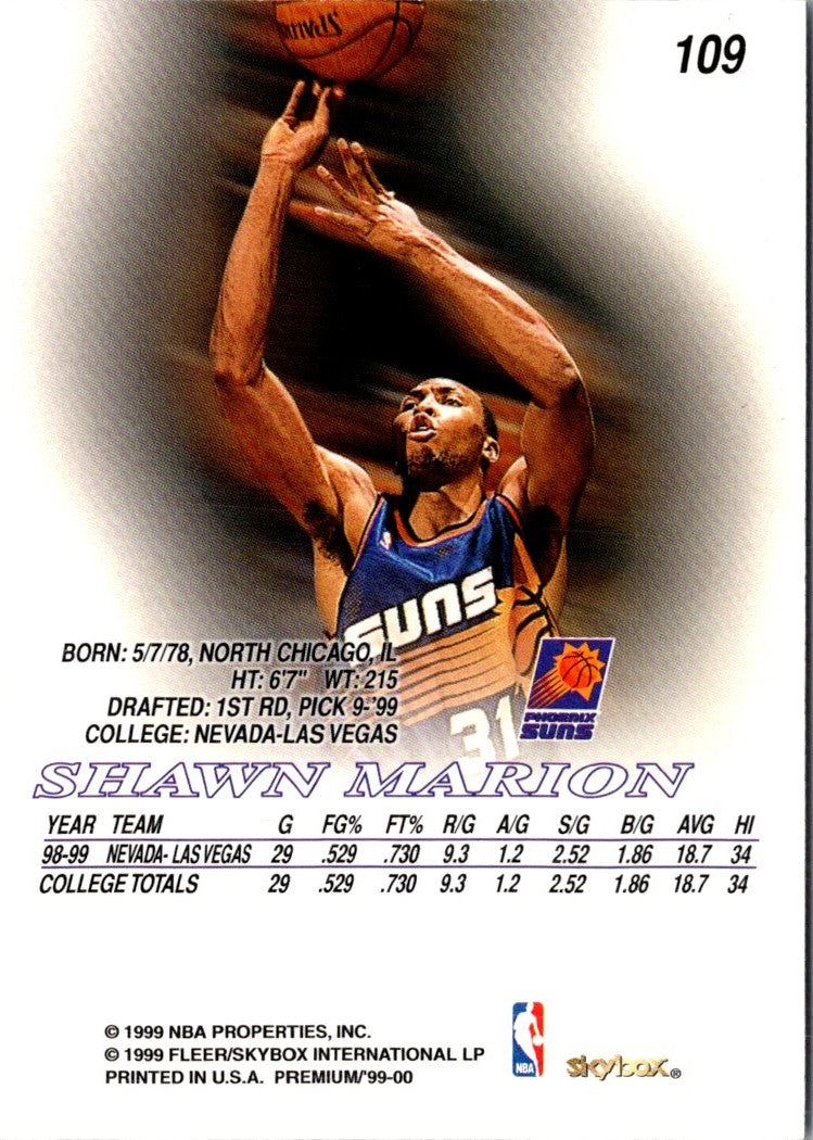 1999 SkyBox Premium Shawn Marion