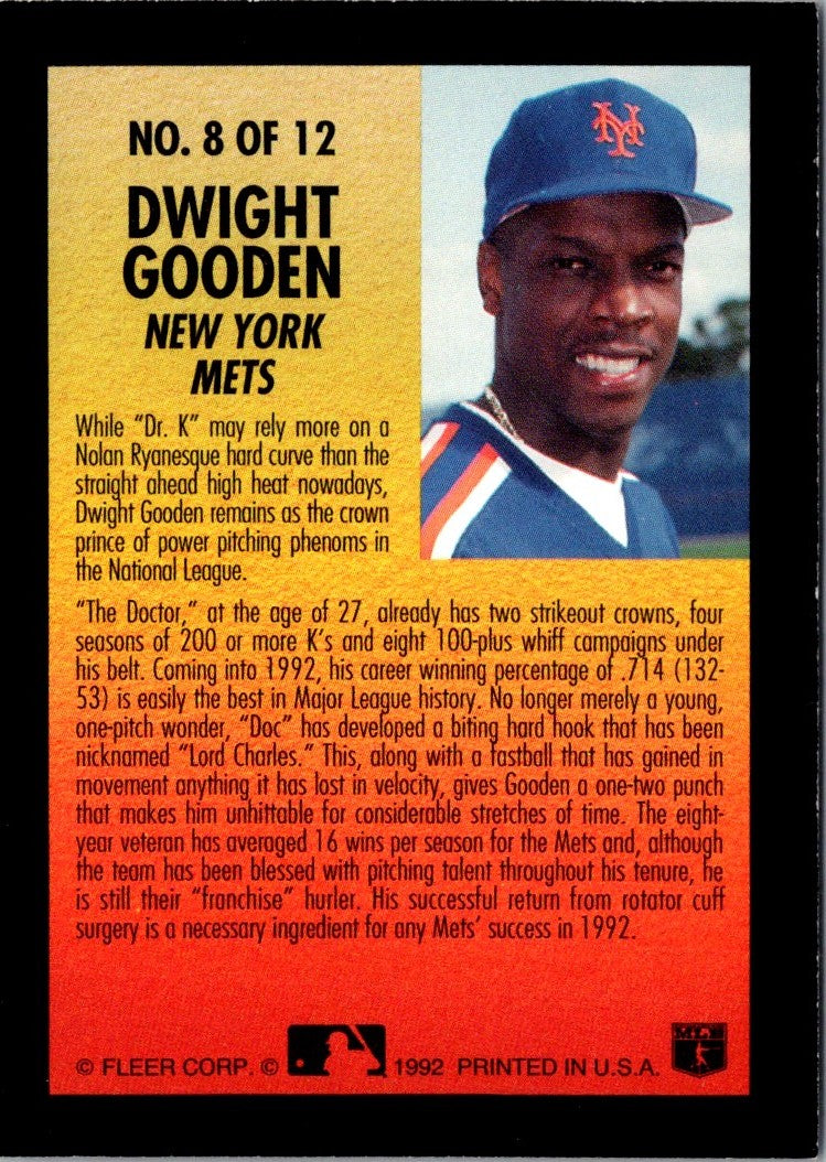 1992 Fleer Smoke 'N Heat Dwight Gooden