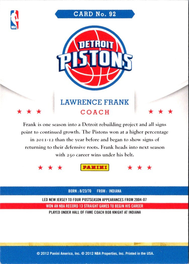 2012 Hoops Lawrence Frank