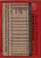 1982 Topps Coca-Cola Cincinnati Reds Frank Pastore #17