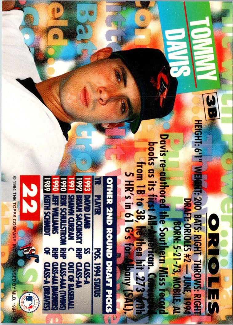 1994 Stadium Club Draft Picks Tommy Davis