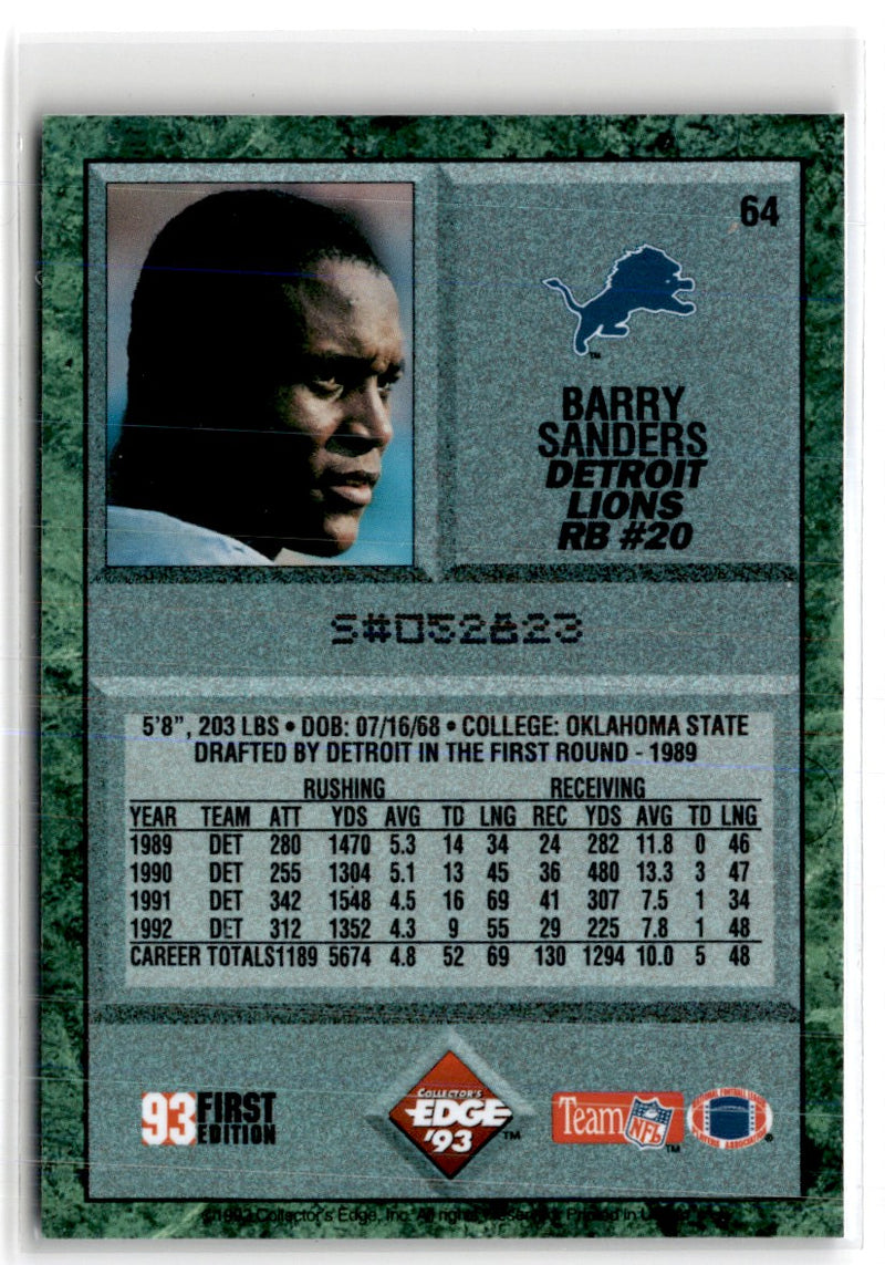 1993 Collector's Edge Barry Sanders