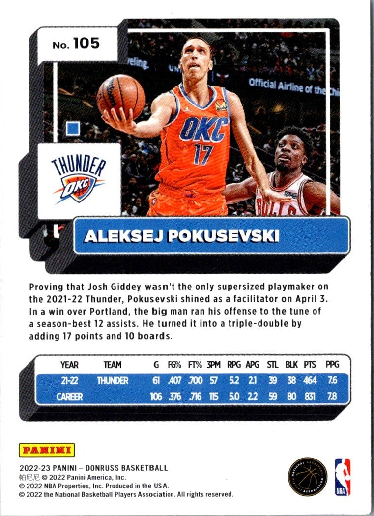 2022 Donruss Aleksej Pokusevski