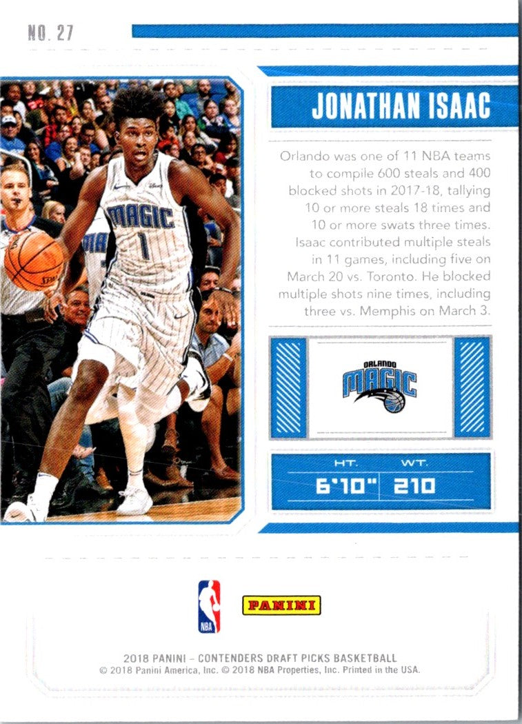 2018 Panini Contenders Draft Picks Jonathan Isaac