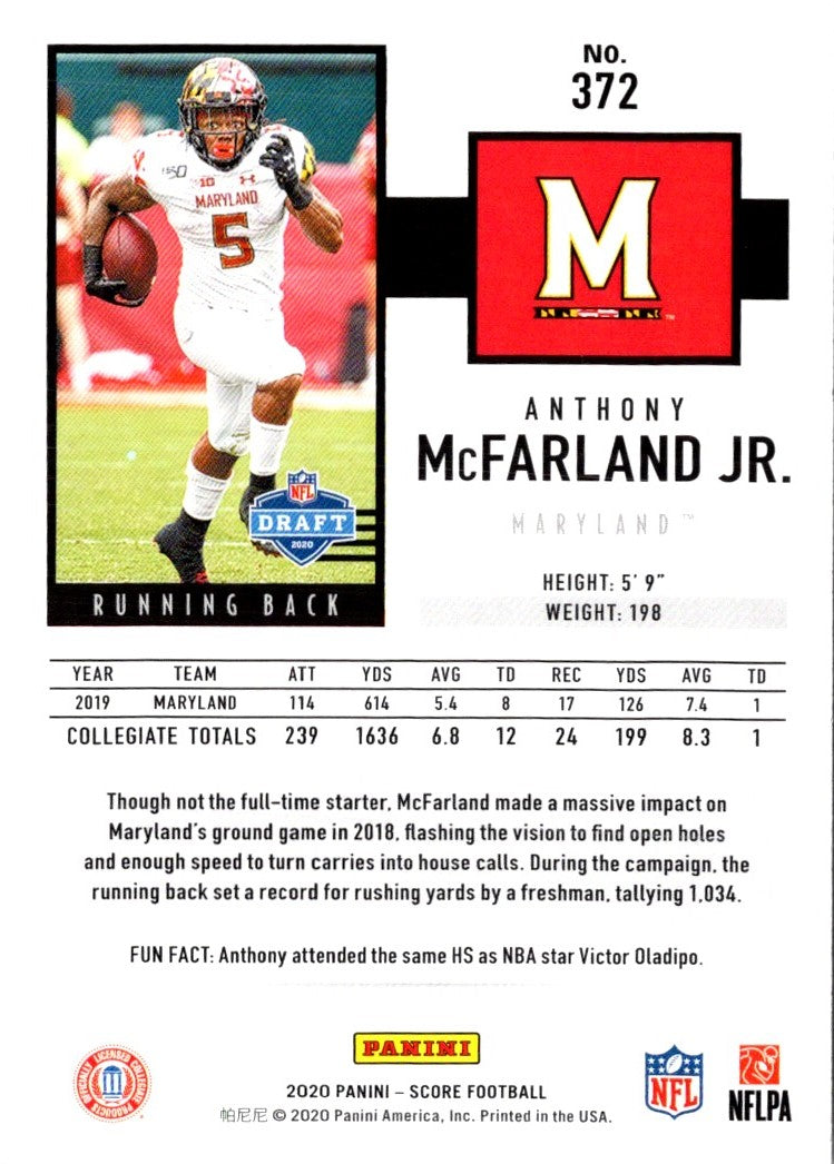 2020 Score Anthony McFarland Jr.