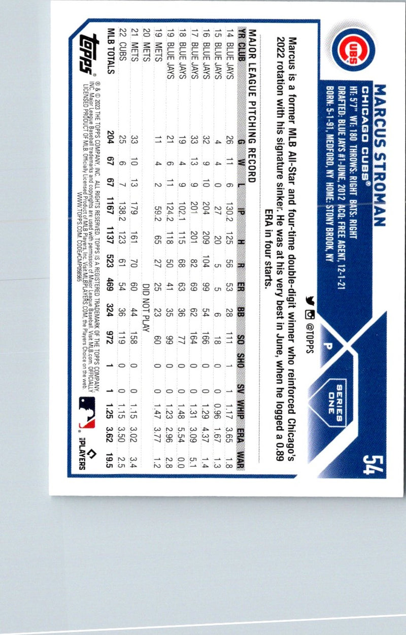 2022 Topps Chicago Cubs Season Ticket Holders Marcus Stroman