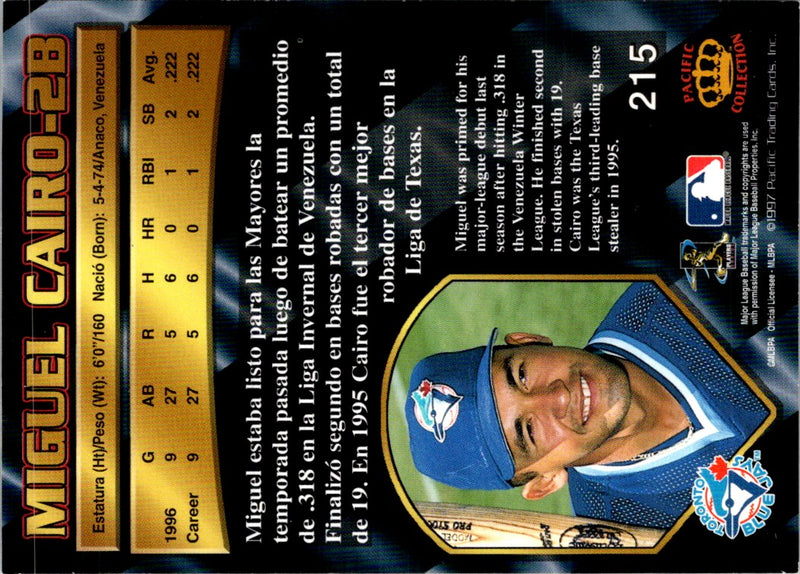 1997 Pacific Crown Collection Miguel Cairo