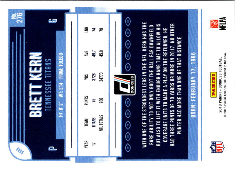2018 Donruss Brett Kern