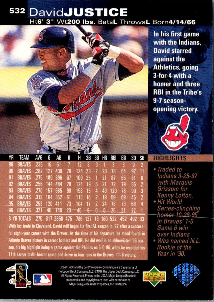 1997 Upper Deck David Justice