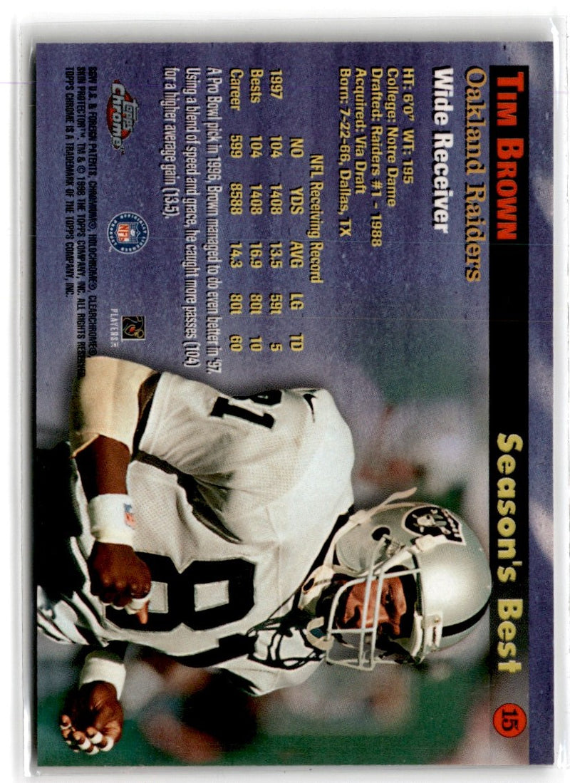 1998 Topps Chrome Season's Best Tim Brown