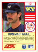 1990 Score 100 Superstars Don Mattingly #10
