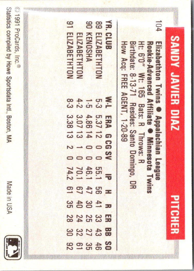 1991 ProCards Sandy Diaz