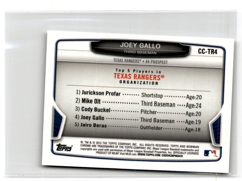 2012 Bowman Chrome Mini Joey Gallo