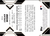 2019 Bowman Platinum Top Prospect Logan Webb #TOP-30