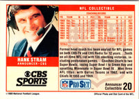 1989 Pro Set Announcers Hank Stram #20