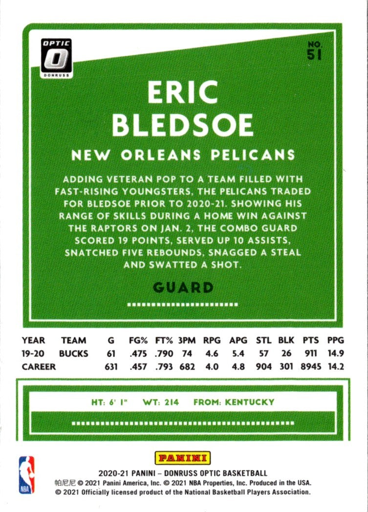 2020 Donruss Optic Blue Eric Bledsoe