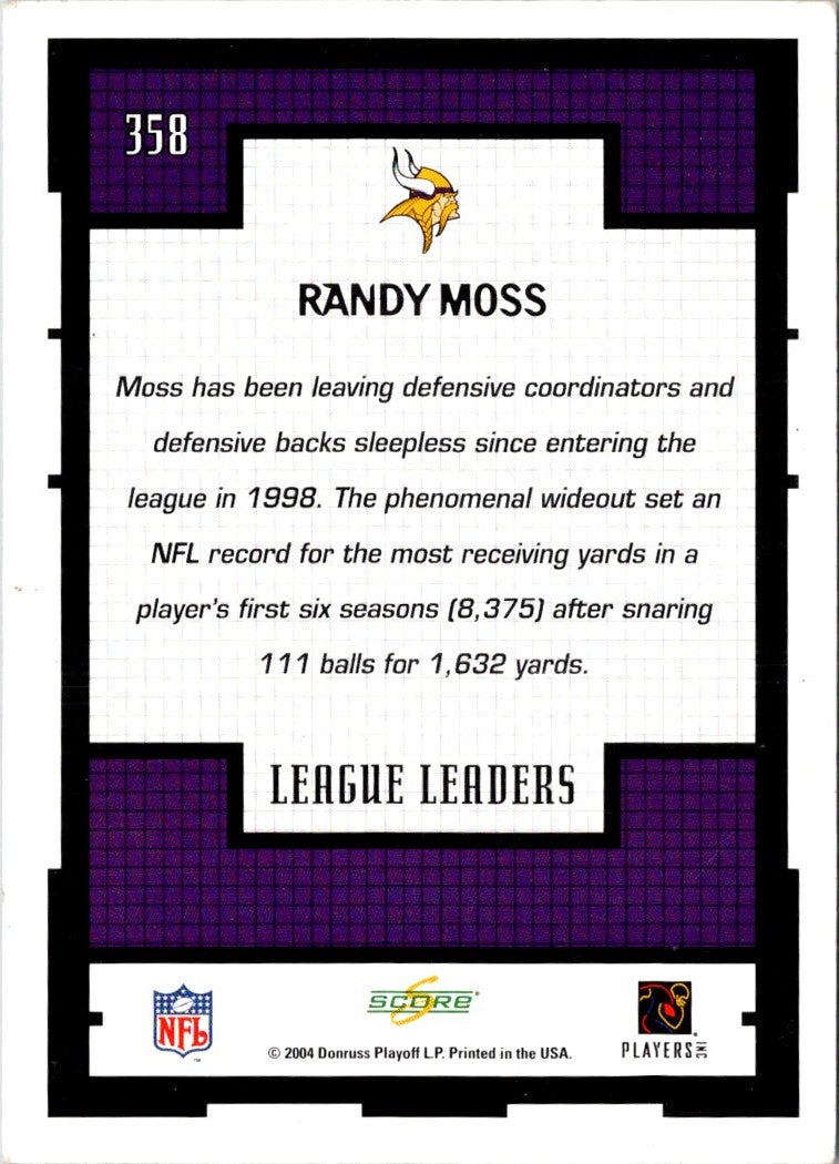 2004 Score Glossy Randy Moss