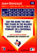 1992 Triple Play Juan Gonzalez