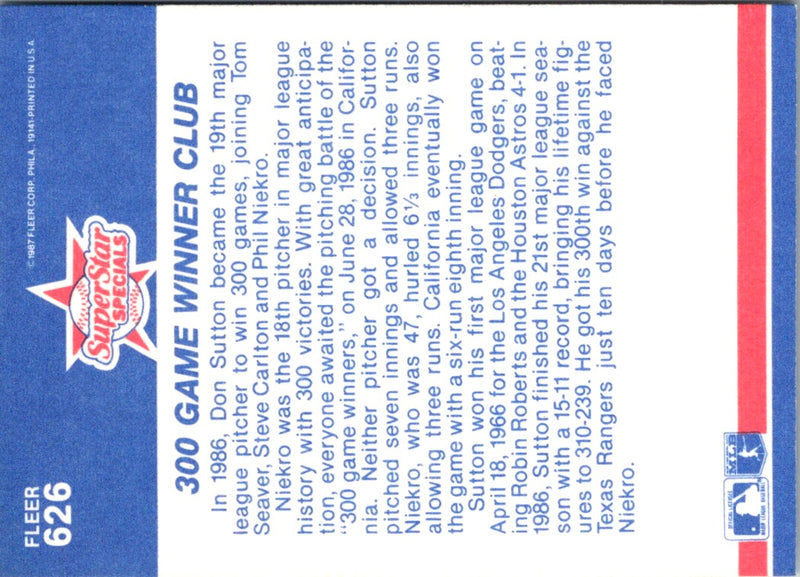 1987 Fleer Don Sutton/Phil Niekro