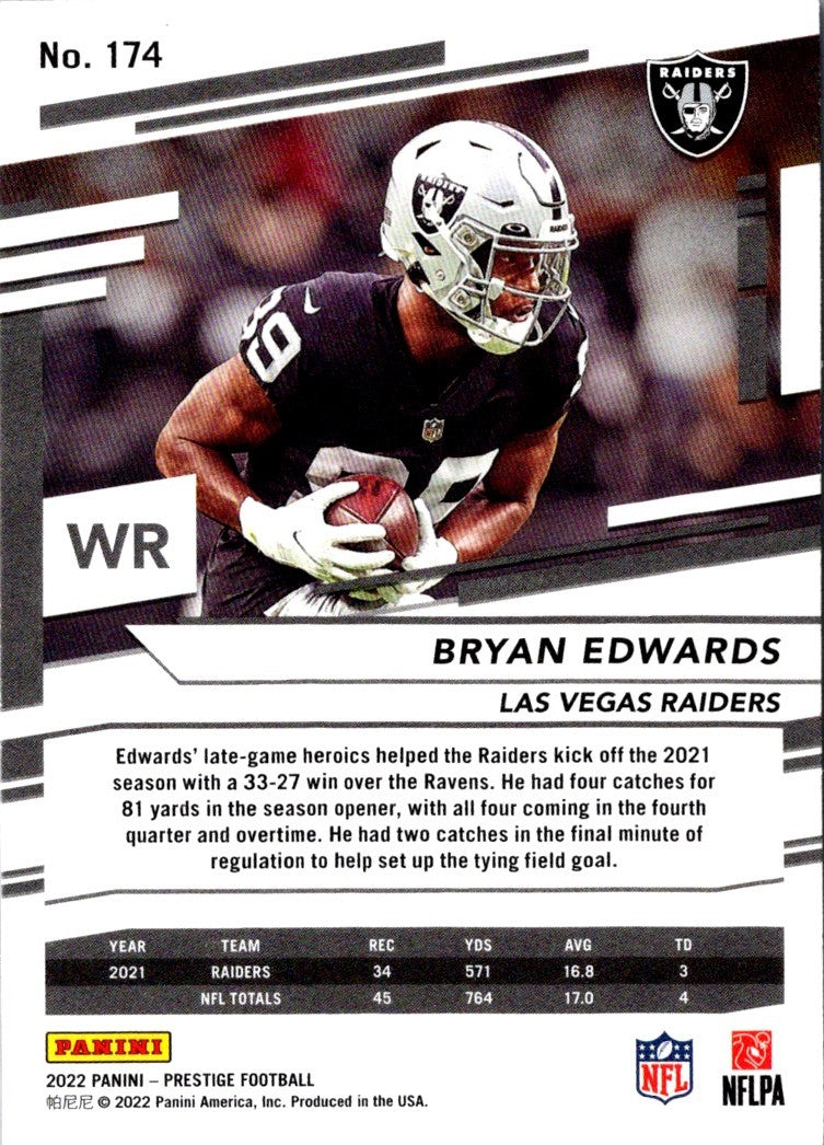 2022 Panini Prestige Bryan Edwards