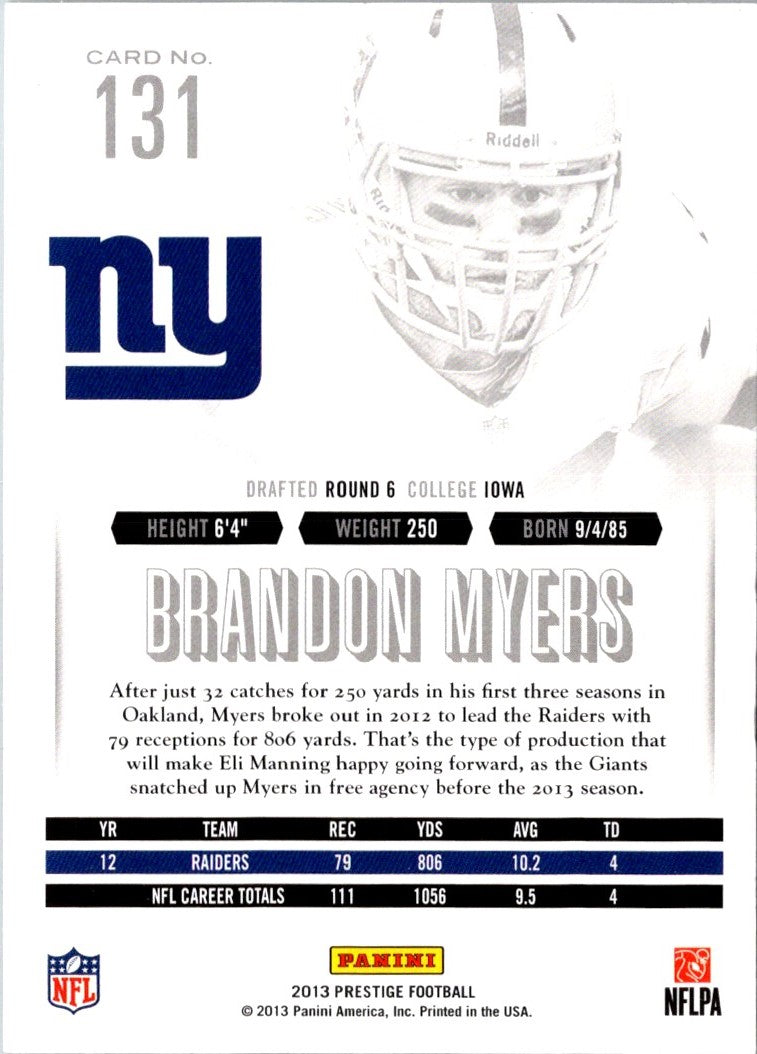 2013 Panini Prestige Brandon Myers