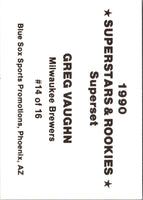 1990 Blue Sox Superstars & Rookies Superset (unlicensed) Greg Vaughn #14