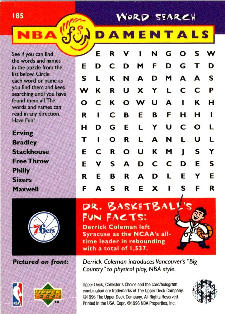 1996 Collector's Choice Italian Derrick Coleman