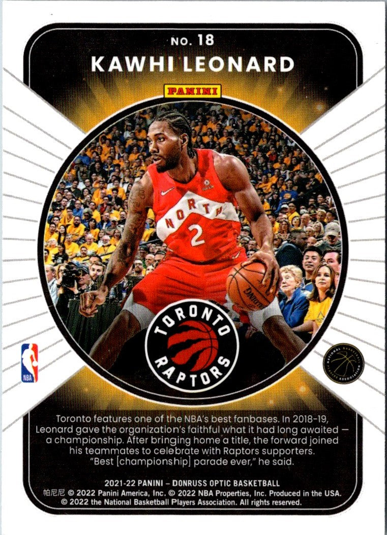 2022 Donruss Optic Elite Dominators Kawhi Leonard