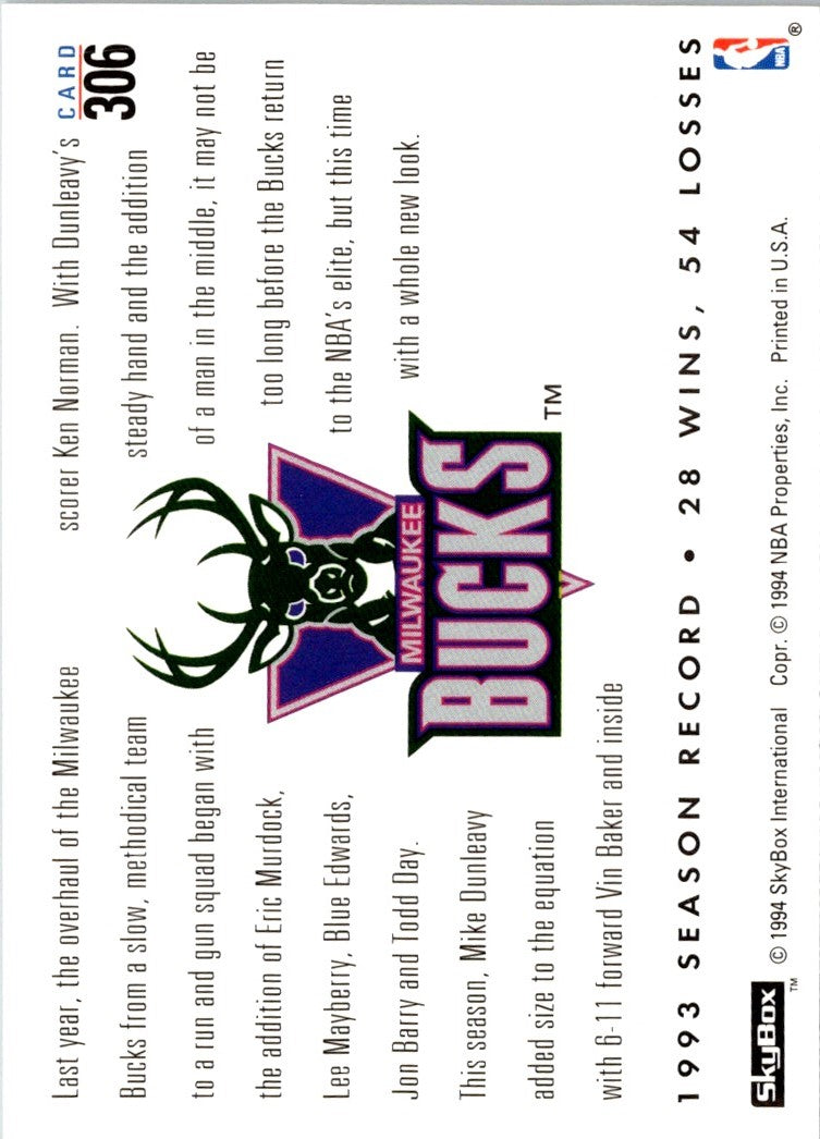 1993 SkyBox Ken Norman/Vin Baker